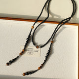 Celestial Black Agate & Tiger’s Eye Long Necklace