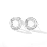 Vintage Luxury Fluted Circle Stud Earrings