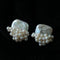 Square baroque pearl studs with clusters of small freshwater pearls