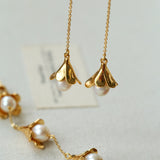 Lily of the Valley Pearl Threader Earrings