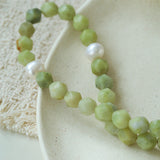 Handmade Natural Southern Jade & Peridot Pearl Necklace
