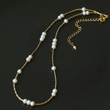 Starry Scattered Irregular Freshwater Pearl Collarbone Necklace