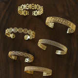 Vintage Palace Lace Filigree Open Cuff  Stackable Bracelet