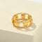 Geometric Link Openwork Band Ring - side view | Floysun