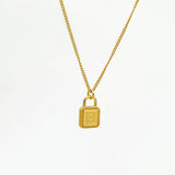 925 Sterling Silver Lock Alphabet Necklace