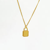 925 Sterling Silver Lock Alphabet Necklace