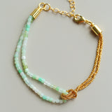 Designer Double Chain & Mixed Natural Stone Bracelets