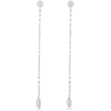 Teardrop Tassel Long Chain Drop Earrings - styled view | Floysun