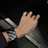 Twisted Braided Statement Ring - Wide