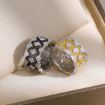Two-Tone Clover Pavé Lace Band Ring - front product view 2 | Floysun
