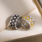 Two-Tone Clover Pavé Lace Band Ring - front product view 2 | Floysun