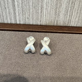 Minimalist Brushed Metal Cross Earrings