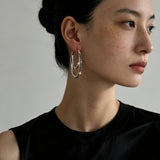 Double Oval Hand-Beaded Natural Gemstone Earrings