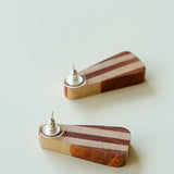 Forest-Inspired Geometric Wood Earrings