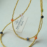 Bohemian Faceted Gold Bead Necklace – Colorful Gemstone or Pearl Style