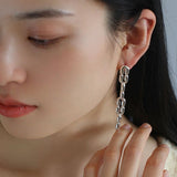 Sculptural Interlocking Link Drop Earrings