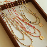 Colorful Mini Natural Stone Necklace | Bohemian Layering Style