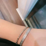 Vintage Vine Pattern Open Cuff 925 Silver Bracelet