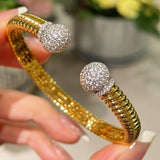 Vintage Spiral Pavé Open Bangle
