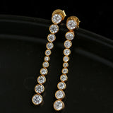 Bubble Long Gradient CZ Drop Stud Earrings