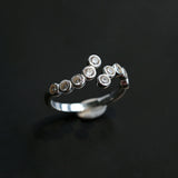 Bubble Curved Bezel Set CZ Band Ring