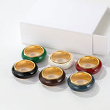 Japanese Minimal Enamel Slim Band Ring | Versatile Layering Style