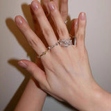 925 Silver Double Flower Ring Stacking Rings