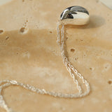 Stylish Small Water Drop Pendant Necklace - Sterling Silver