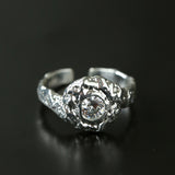 Molten Lava Texture Cubic Zirconia Open Ring