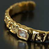 Ruched Lava Textured Open Cuff Bracelet