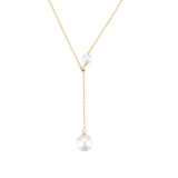 COCOKIM Embellished Series Adjustable Y-Shaped Pearl Necklace