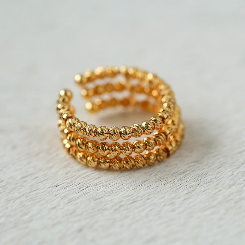 Woven Multi Layer Bean Open Ring