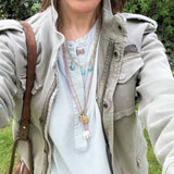 Auspicious Elephant Collection White Jade Carved Elephant Pendant Beaded Necklace