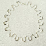 Flowing Wavy Lines U-Shaped Metal Layering Necklace