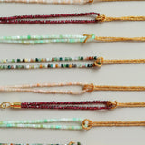 Designer Double Chain & Mixed Natural Stone Bracelets