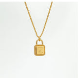 925 Sterling Silver Lock Alphabet Necklace