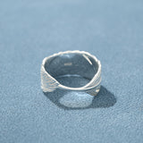 Embossed Feather Wide Band Ring
