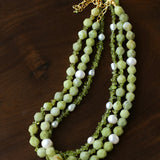 Handmade Natural Southern Jade & Peridot Pearl Necklace