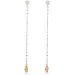 Teardrop Tassel Long Chain Drop Earrings - front product view 2 | Floysun