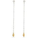 Teardrop Tassel Long Chain Drop Earrings - front product view 2 | Floysun