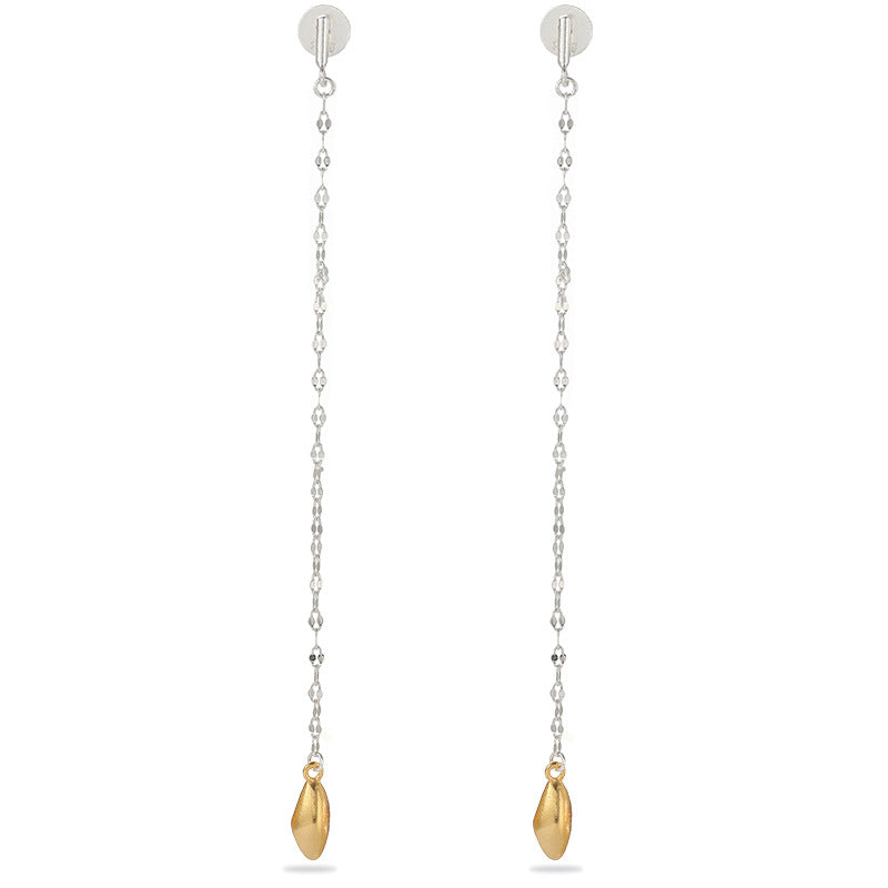 Teardrop Tassel Long Chain Drop Earrings - front product view 2 | Floysun