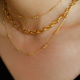 Effervescent Elegance: Singular Beaded Chain Necklace