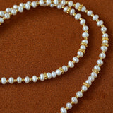 Freshwater pearl beads with gold-tone spacers