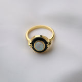 Anello Vintage Elegante con Smalto e Opale