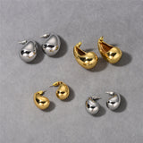 Minimal Sculptural C-Shape Teardrop Stud Earrings