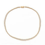 Full view of gold graduated CZ tennis necklace