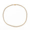 Full view of gold graduated CZ tennis necklace