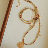 Colorful Mini Natural Stone Necklace | Bohemian Layering Style