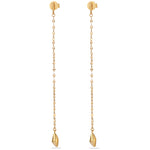 Teardrop Tassel Long Chain Drop Earrings - scale view | Floysun