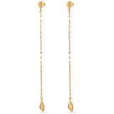 Teardrop Tassel Long Chain Drop Earrings - scale view | Floysun